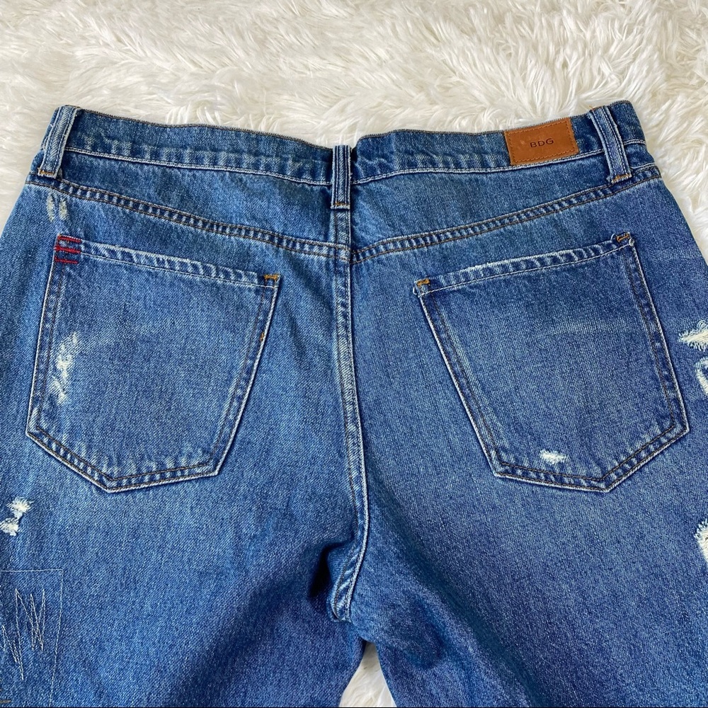 Bdg Distressed Patchwork Slim Boyfriend Jeans Blue - image 4